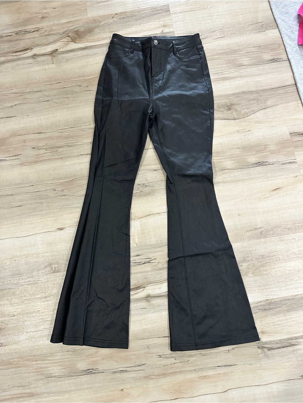 Windsor Black Faux Leather Flare Pants